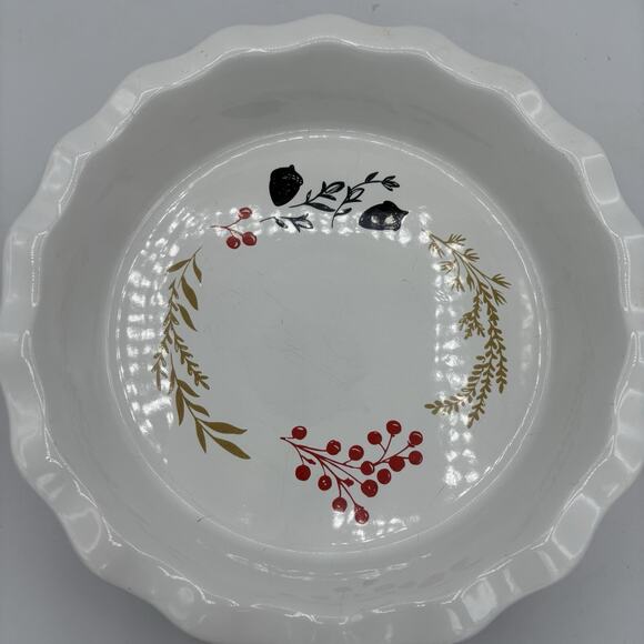 Threshold Pie Dish Baking Plate 10.5"x2" Fall Harvest Thanksgiving‎ Acorn Wheat - Picture 6 of 9